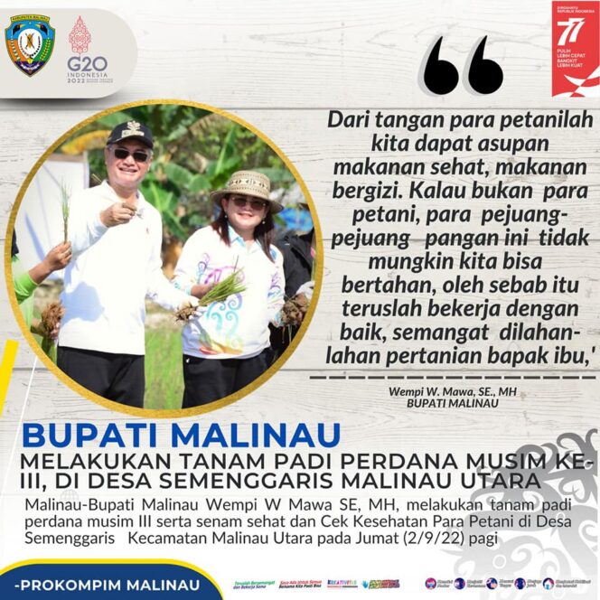 
 Bupati Melakukan Tanam Padi Perdana Musim III di Desa Semenggaris