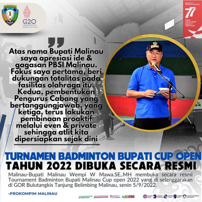 
 Turnament Badminton Bupati Malinau Cup open 2022