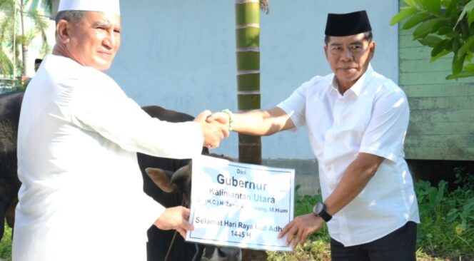 
 Gubernur Serahkan Sapi Qurban Kepada Pengurus Masjid Jami Habib Ahmad Alkaf