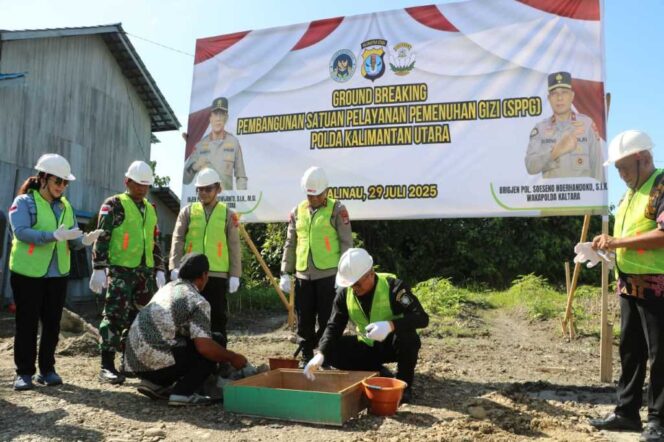 
 Kapolda Kaltara Letakkan Batu Pertama Pembangunan Gedung SPPG di Malinau