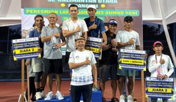 Turnamen Tenis Piala Gubernur Kaltara 2026 Resmi Ditutup