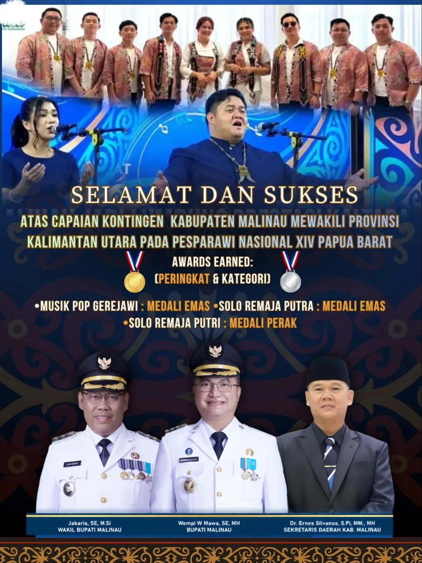 Selamat Kepada Seluruh Peserta Pesparawi Nasional ke-XIV Tahun 2026 Malinau Perwakilan Kalimantan Utara