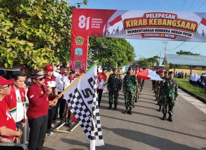 
 Bupati Nunukan Hadiri Kirab Kebangsaan dan Pembentangan Bendera Merah Putih 81 Meter dan Peluncuran GERNAS RANA  di Sebatik