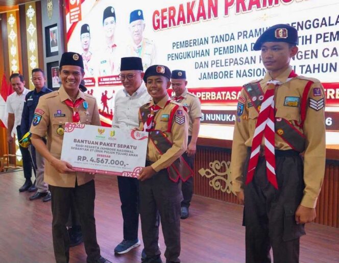 
 Dari Perbatasan untuk Indonesia, Bupati Irwan Sabri Lepas 33 Pramuka Nunukan Menuju Jamnas XII 2026