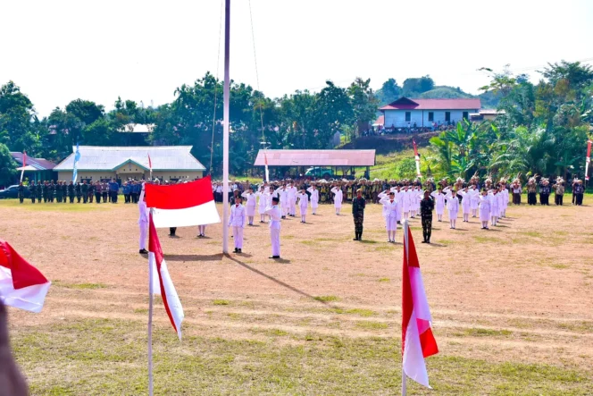 
 Upacara HUT Ke-81 Kemerdekaan RI Digelar Khidmat di Wilayah Perbatasan Negara