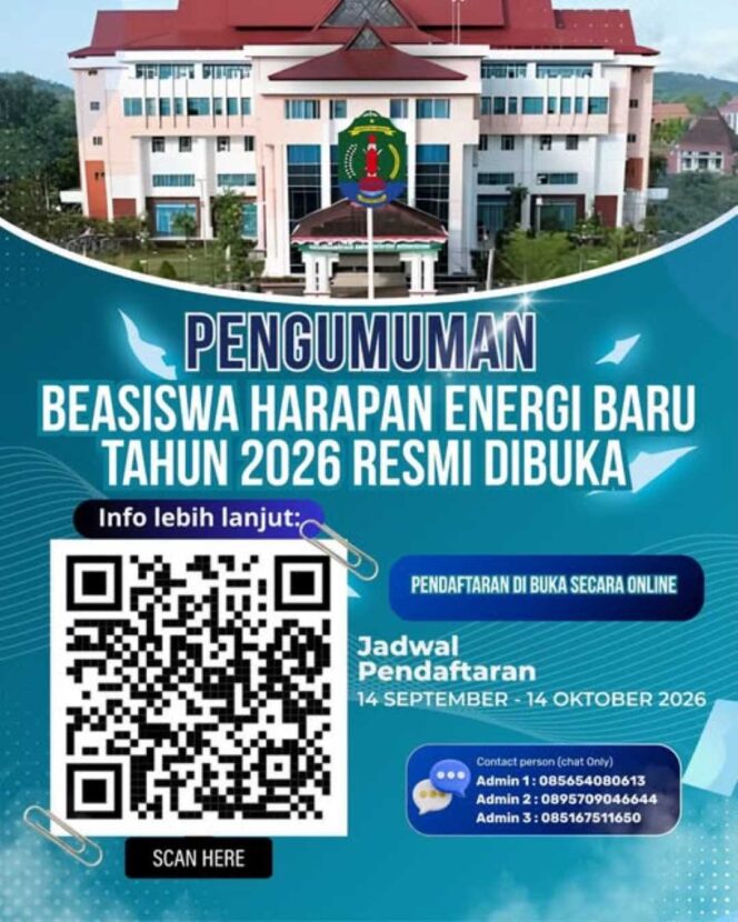 
 Dibuka Mulai 14 September, Ini Syarat dan Link Pendaftaran Beasiswa Harapan Energi Baru Nunukan 2026